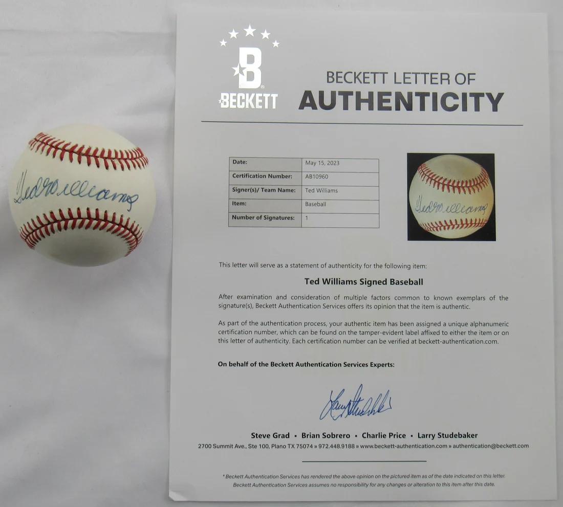 Ted Williams Signed OAL Baseball (Beckett) at PristineAuction.com Ted Williams Signed OAL Baseball (Beckett) at PristineAuction.com