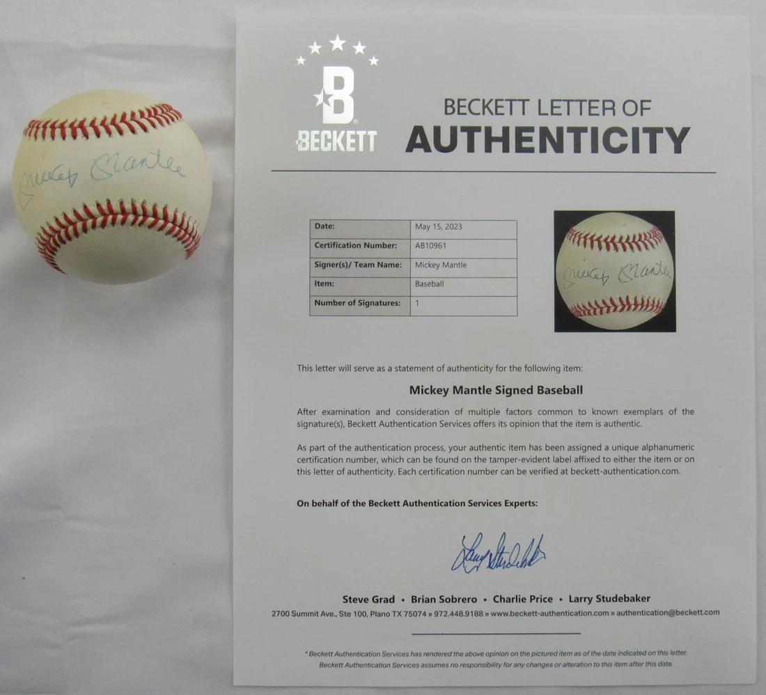 Mickey Mantle Signed OAL Baseball (Beckett) at PristineAuction.com Mickey Mantle Signed OAL Baseball (Beckett) at PristineAuction.com