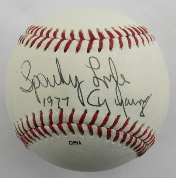 Sparky Lyle Signed OAL Baseball Inscribed "1977 Cy Young" (Beckett) at PristineAuction.com Sparky Lyle Signed OAL Baseball Inscribed "1977 Cy Young" (Beckett) at PristineAuction.com