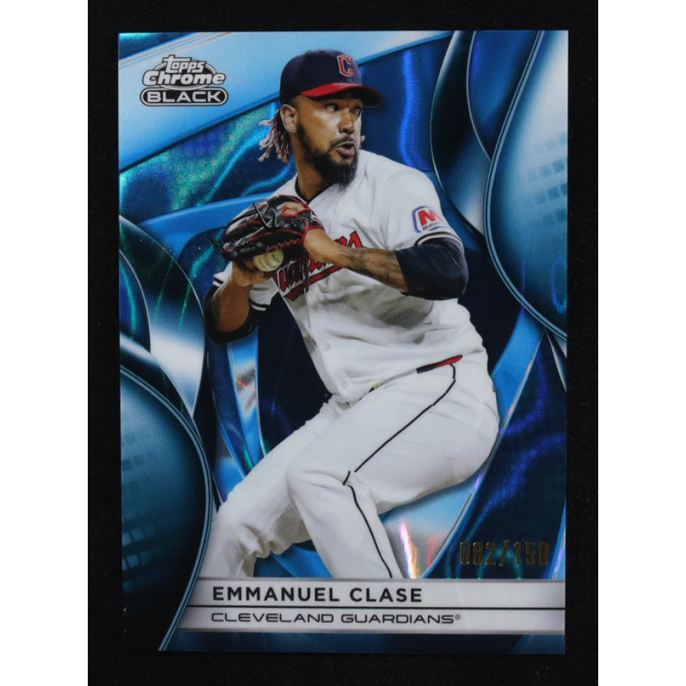 Emmanuel Clase 2025 Topps Chrome Black Blue Lava Refractors #119 #082/150 at PristineAuction.com