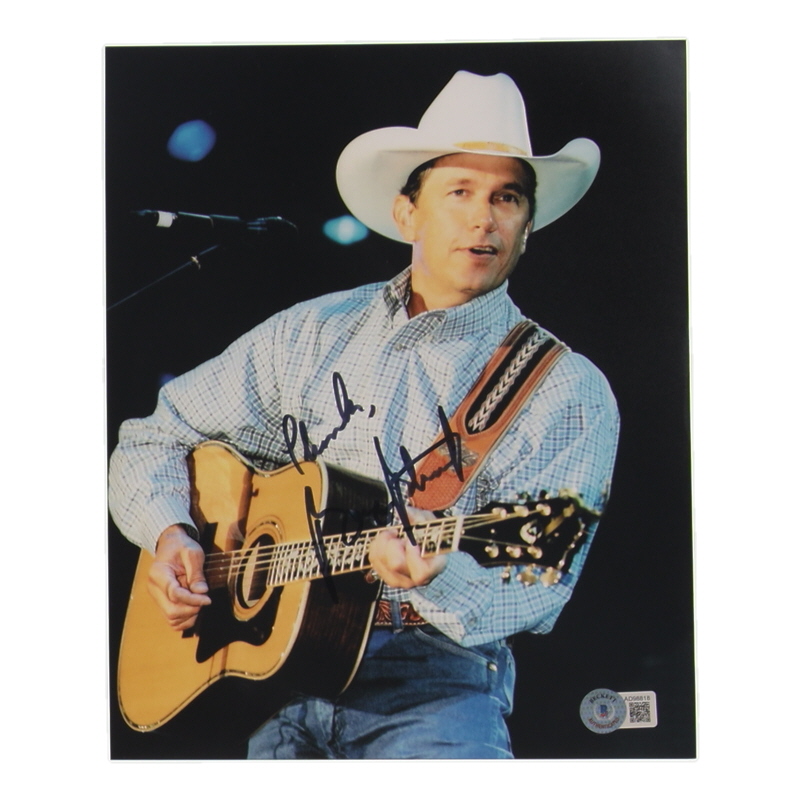 George Strait Signed 8x10 Photo Inscribed "Thanks" (Beckett) at PristineAuction.com George Strait Signed 8x10 Photo Inscribed "Thanks" (Beckett) at PristineAuction.com