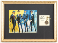 'The Beatles" Custom Framed Yankees Leroy Neiman Art Print Display with Bronze Beatles Keychain at PristineAuction.com