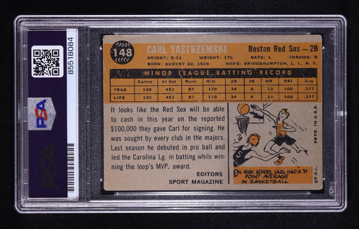 Carl Yastrzemski Signed 1960 Topps #148 RS RC (PSA | Autograph Grade 10) at PristineAuction.com Carl Yastrzemski Signed 1960 Topps #148 RS RC (PSA | Autograph Grade 10) at PristineAuction.com