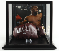 Mike Tyson Signed Everlast 'Muhammad Ali' Boxing Glove with Photo-back Wood Display Case (Tyson & PSA) at PristineAuction.com