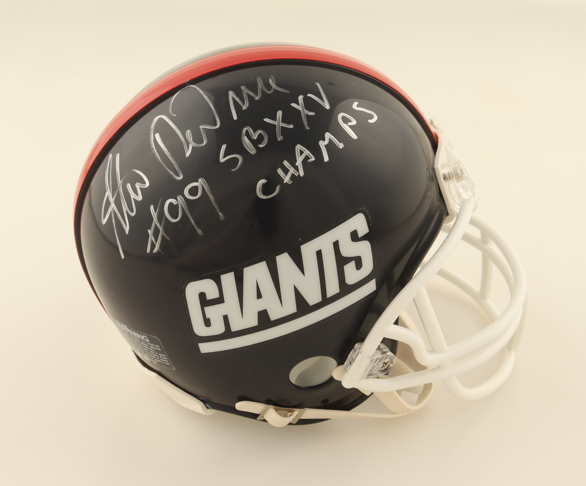 Steve DeOssie Signed Giants Mini Helmet Inscribed "SB XXV Champs" (Topps) at PristineAuction.com Steve DeOssie Signed Giants Mini Helmet Inscribed "SB XXV Champs" (Topps) at PristineAuction.com