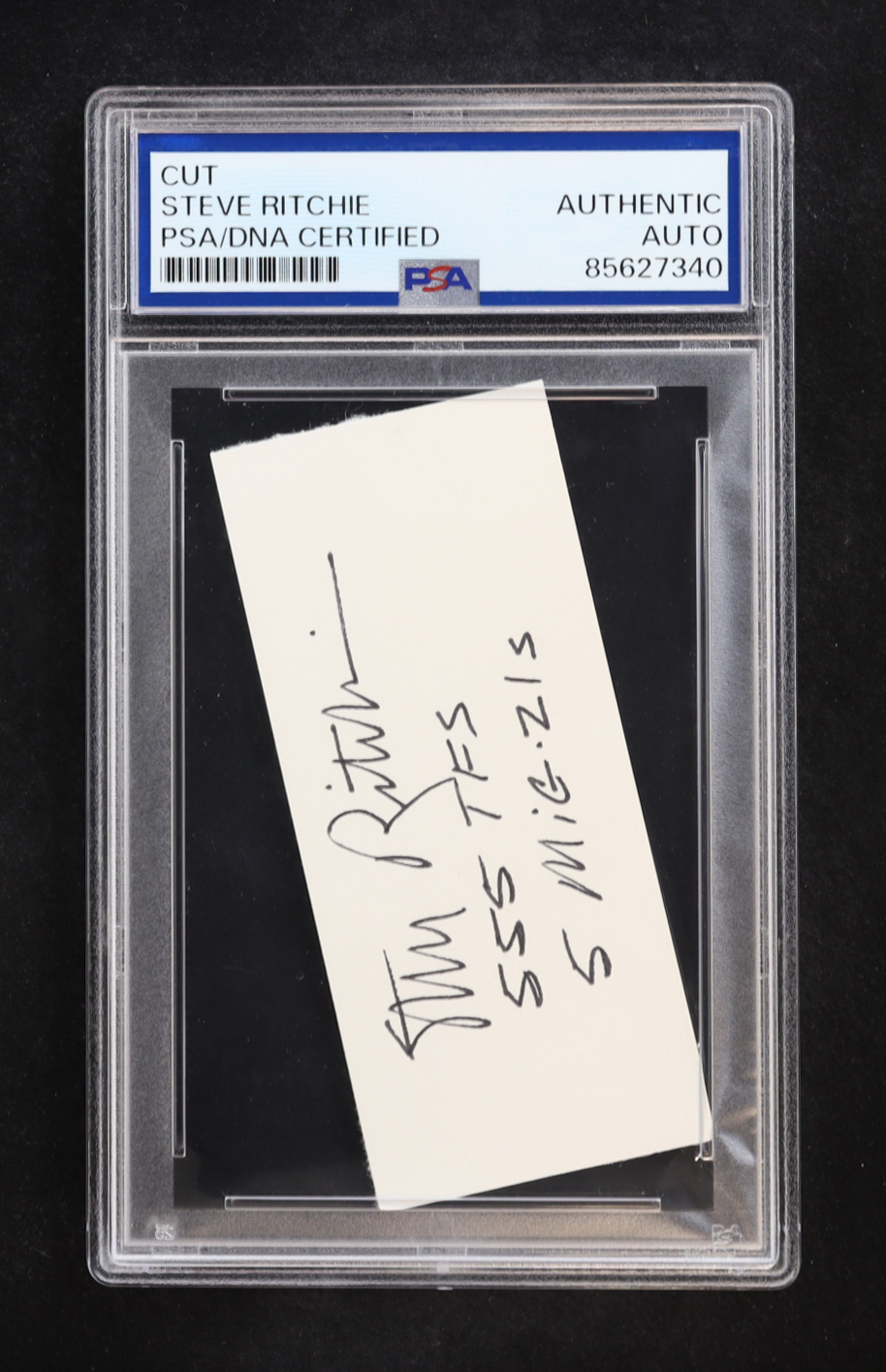 Steve Ritchie Signed Cut Signature (PSA) Vietnam Ace w/ Multiple Inscriptions at PristineAuction.com Steve Ritchie Signed Cut Signature (PSA) Vietnam Ace w/ Multiple Inscriptions at PristineAuction.com
