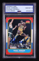 Magic Johnson Signed 1986-87 Fleer #53 (PSA | Auto Grade 10) at PristineAuction.com