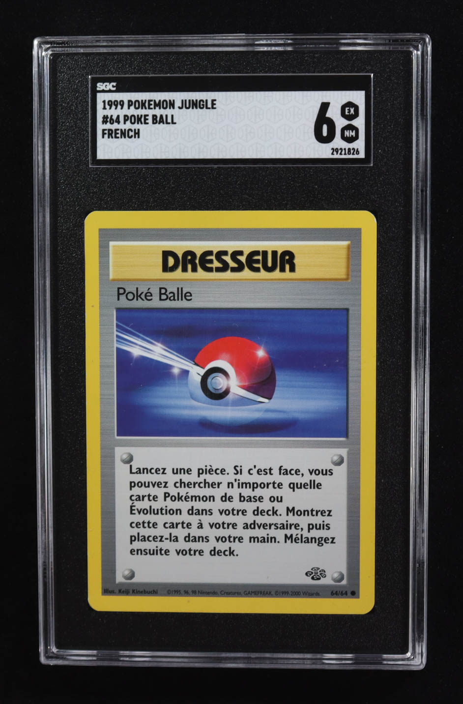Poke Ball 1999 Pokemon Jungle French #64 (SGC 6) at PristineAuction.com Poke Ball 1999 Pokemon Jungle French #64 (SGC 6) at PristineAuction.com