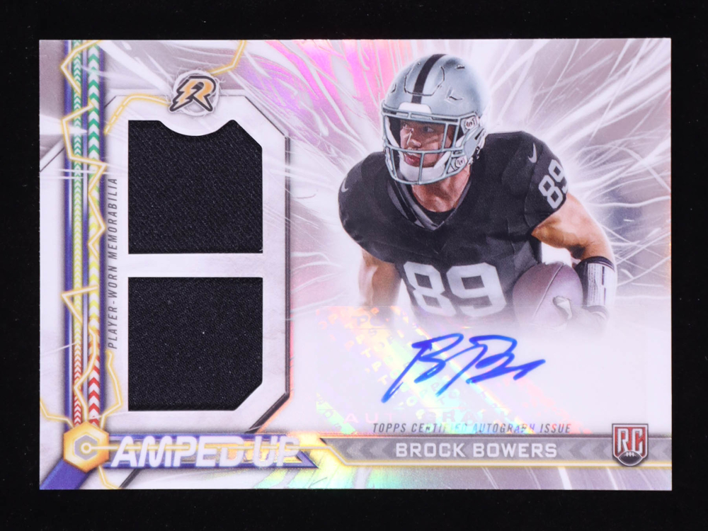 Brock Bowers 2024 Topps Resurgence Amped Up Rookie Patch Autographs #AUBB RC