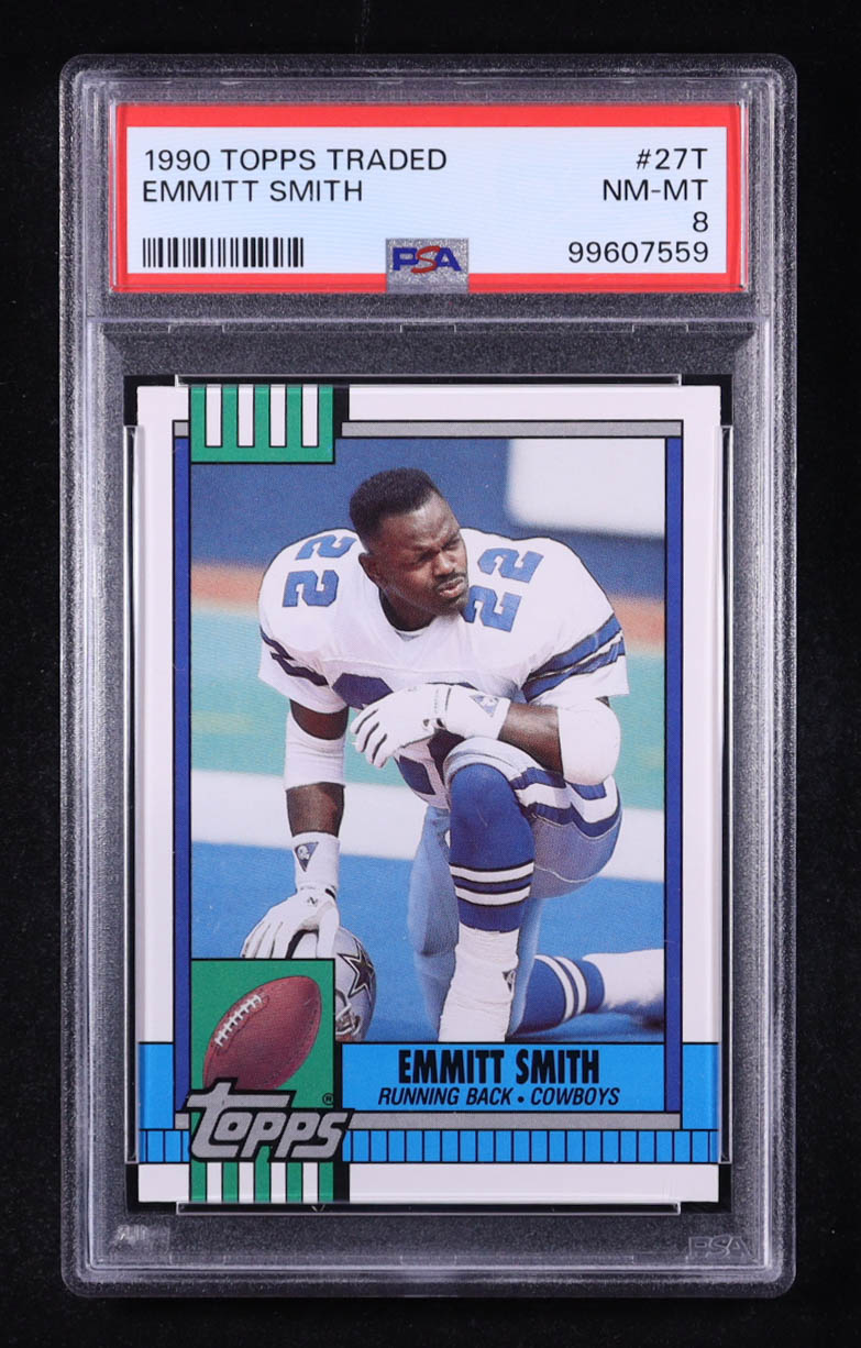 Emmitt Smith 1990 Topps Traded #27T RC (PSA 8) at PristineAuction.com Emmitt Smith 1990 Topps Traded #27T RC (PSA 8) at PristineAuction.com