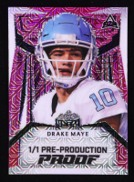 Drake Maye 2023 Leaf Metal Pink Pre-Production Proof RC #1/1 at PristineAuction.com