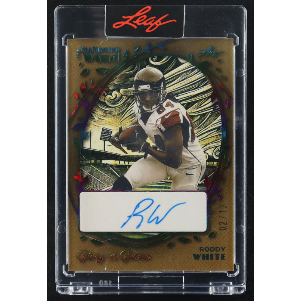 Roddy White 2025 Leaf Glory of the Game Glory Days Autumn Wind Autographs Rainbow #AWRW2 #2/12 at PristineAuction.com