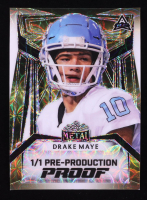Drake Maye 2023 Leaf Metal Gold Pre-Production Proof RC #1/1 at PristineAuction.com