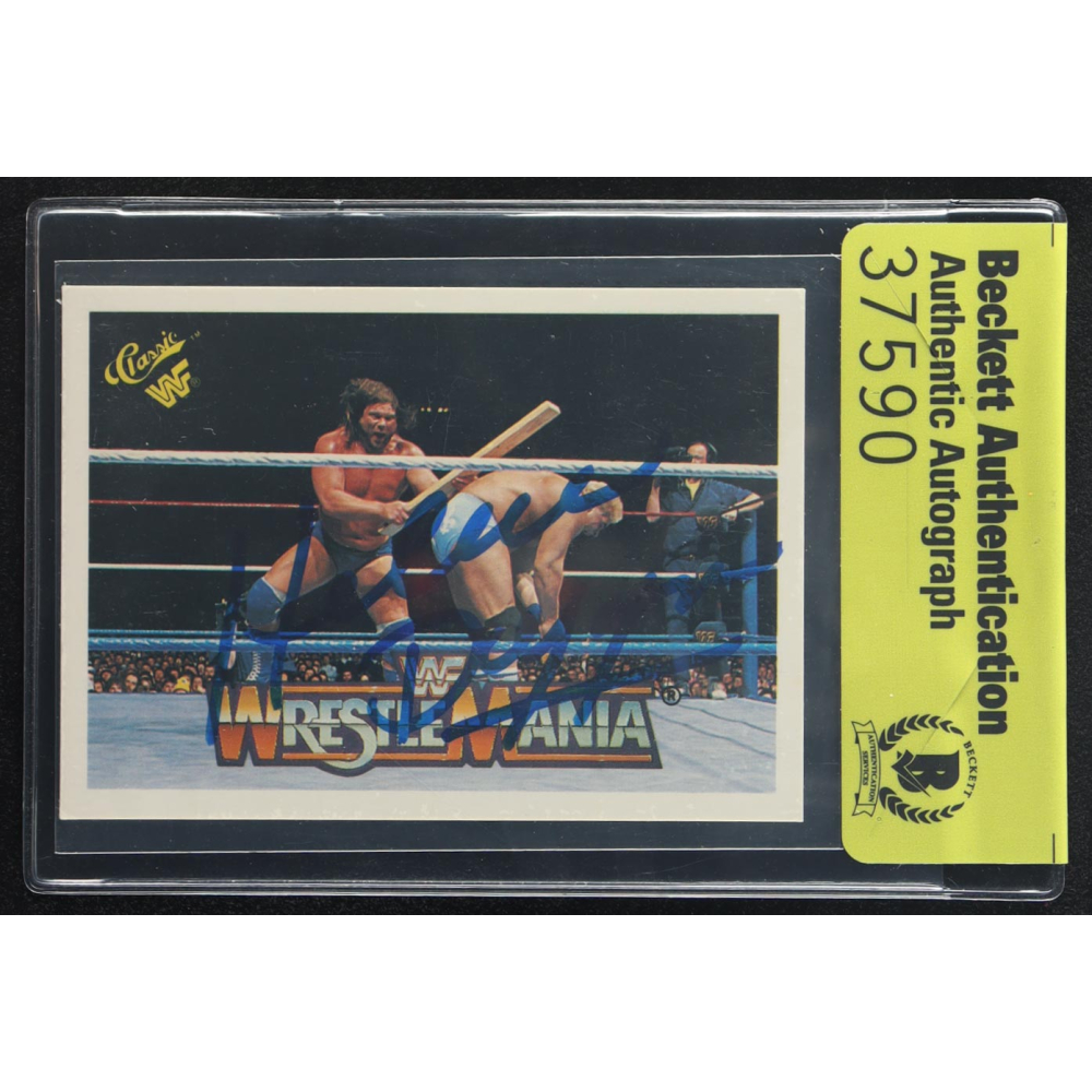 "Hacksaw" Jim Duggan Signed 1990 Classic WWF History of WrestleMania #120 (Beckett) at PristineAuction.com