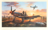 Bud Anderson, Thomas Hayes, William O'Brien, Richard A. Peterson Signed "Last Man Home" Lithograph (PSA) at PristineAuction.com