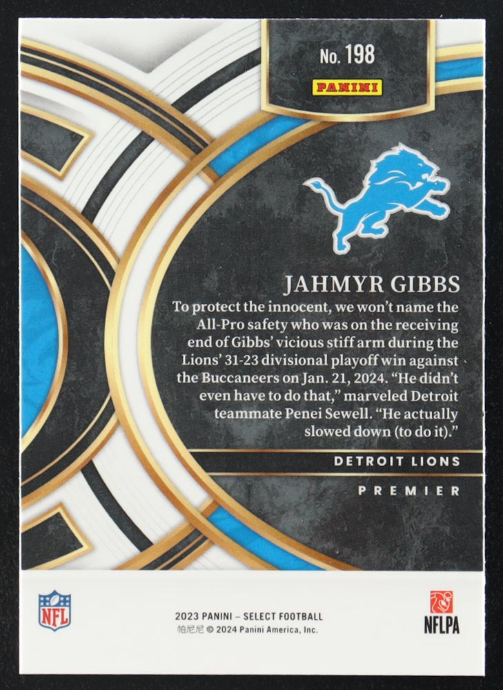 Jahmyr Gibbs 2023 Select #198 RC at PristineAuction.com Jahmyr Gibbs 2023 Select #198 RC at PristineAuction.com