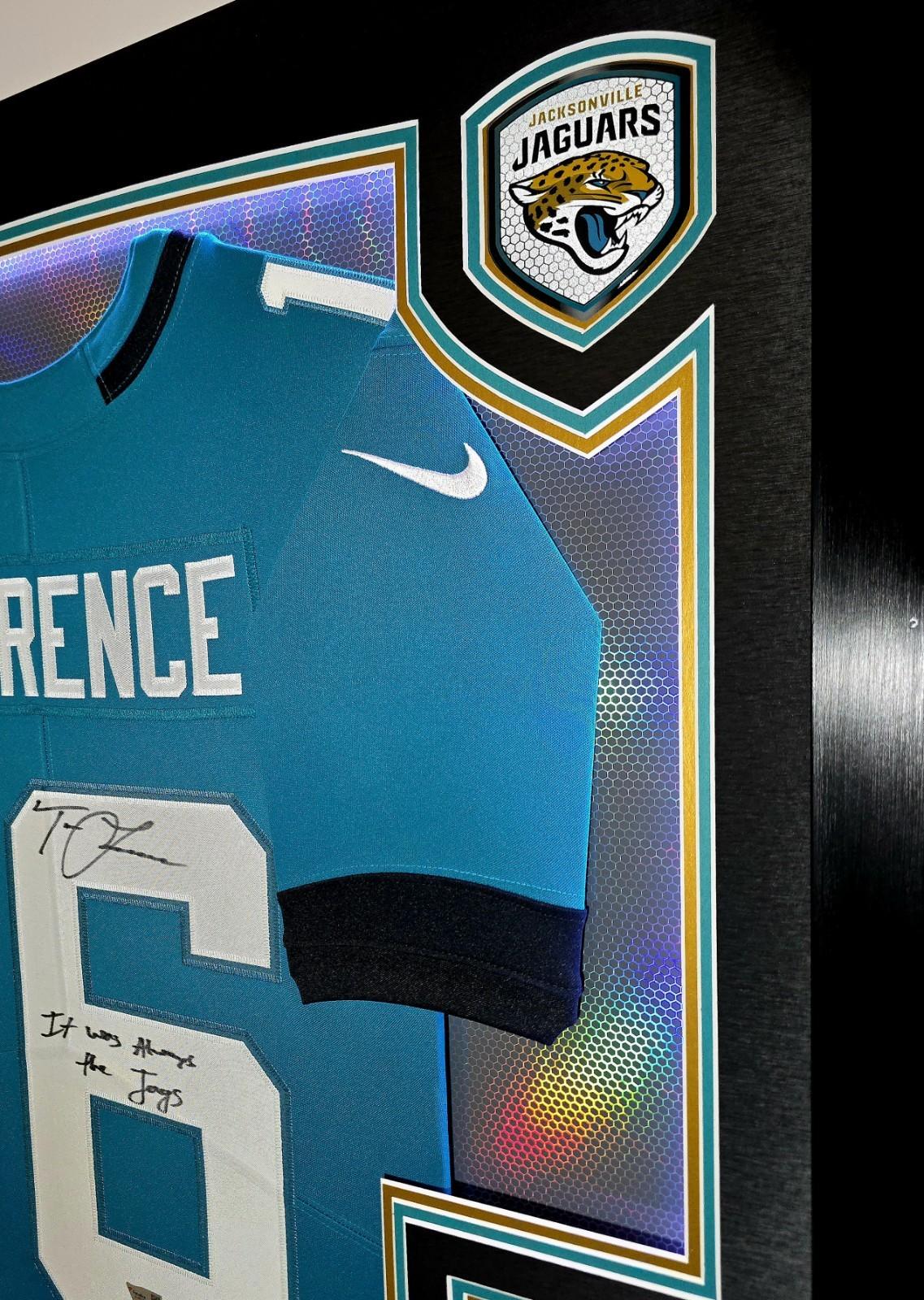 Trevor Lawrence Signed Jaguars Custom Framed LED Nike Jersey Display Inscribed "It Was Always The Jags" with (2) PSA 10 Graded Cards (Fanatics) at PristineAuction.com Trevor Lawrence Signed Jaguars Custom Framed LED Nike Jersey Display Inscribed "It Was Always The Jags" with (2) PSA 10 Graded Cards (Fanatics) at PristineAuction.com