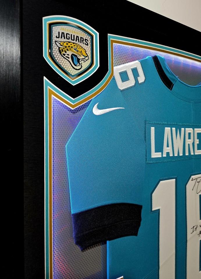 Trevor Lawrence Signed Jaguars Custom Framed LED Nike Jersey Display Inscribed "It Was Always The Jags" with (2) PSA 10 Graded Cards (Fanatics) at PristineAuction.com Trevor Lawrence Signed Jaguars Custom Framed LED Nike Jersey Display Inscribed "It Was Always The Jags" with (2) PSA 10 Graded Cards (Fanatics) at PristineAuction.com