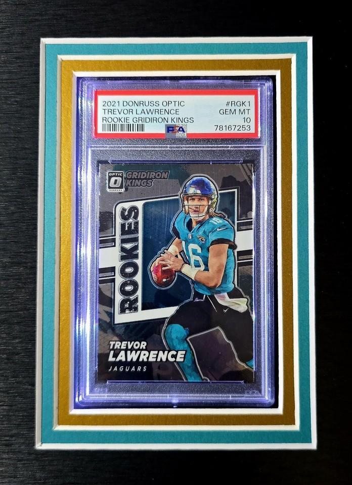 Trevor Lawrence Signed Jaguars Custom Framed LED Nike Jersey Display Inscribed "It Was Always The Jags" with (2) PSA 10 Graded Cards (Fanatics) at PristineAuction.com Trevor Lawrence Signed Jaguars Custom Framed LED Nike Jersey Display Inscribed "It Was Always The Jags" with (2) PSA 10 Graded Cards (Fanatics) at PristineAuction.com