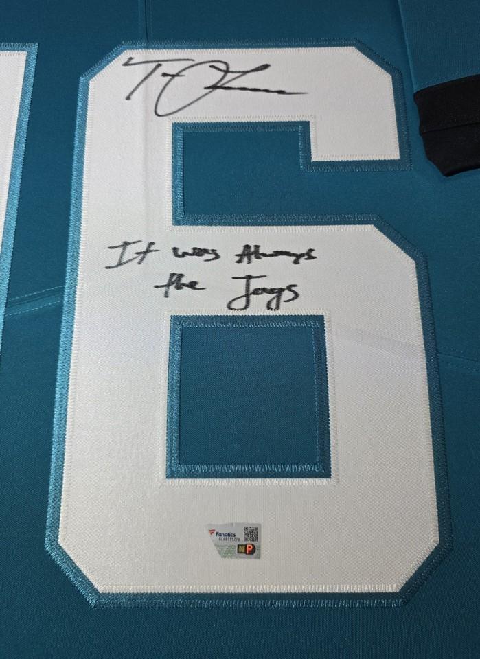 Trevor Lawrence Signed Jaguars Custom Framed LED Nike Jersey Display Inscribed "It Was Always The Jags" with (2) PSA 10 Graded Cards (Fanatics) at PristineAuction.com Trevor Lawrence Signed Jaguars Custom Framed LED Nike Jersey Display Inscribed "It Was Always The Jags" with (2) PSA 10 Graded Cards (Fanatics) at PristineAuction.com