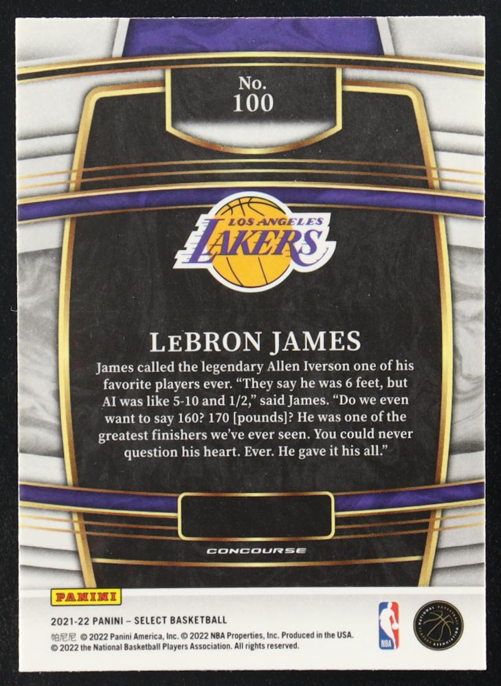 LeBron James 2021-22 Select Blue #100 at PristineAuction.com LeBron James 2021-22 Select Blue #100 at PristineAuction.com