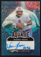 Warren Moon 2025 Leaf Optichrome Aquatic Signatures Blue Shimmer #AWM1 #1/1 at PristineAuction.com