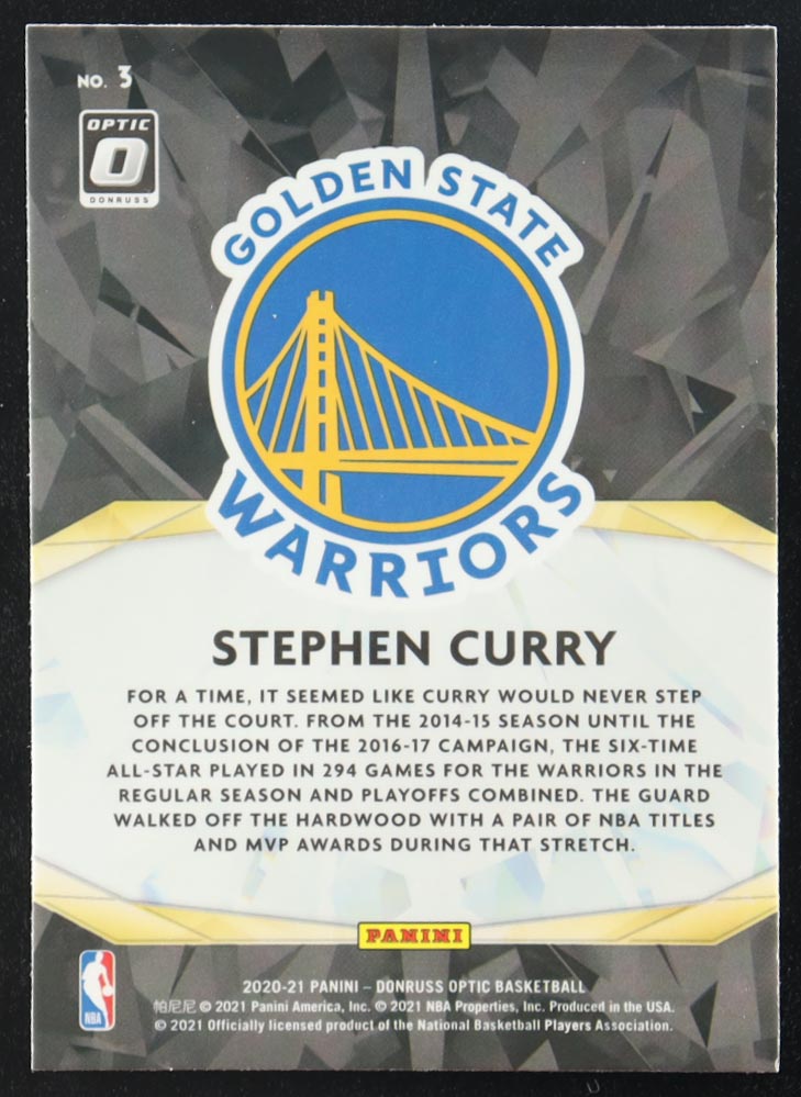 Stephen Curry 2020-21 Donruss Optic Winner Stays #3 at PristineAuction.com Stephen Curry 2020-21 Donruss Optic Winner Stays #3 at PristineAuction.com