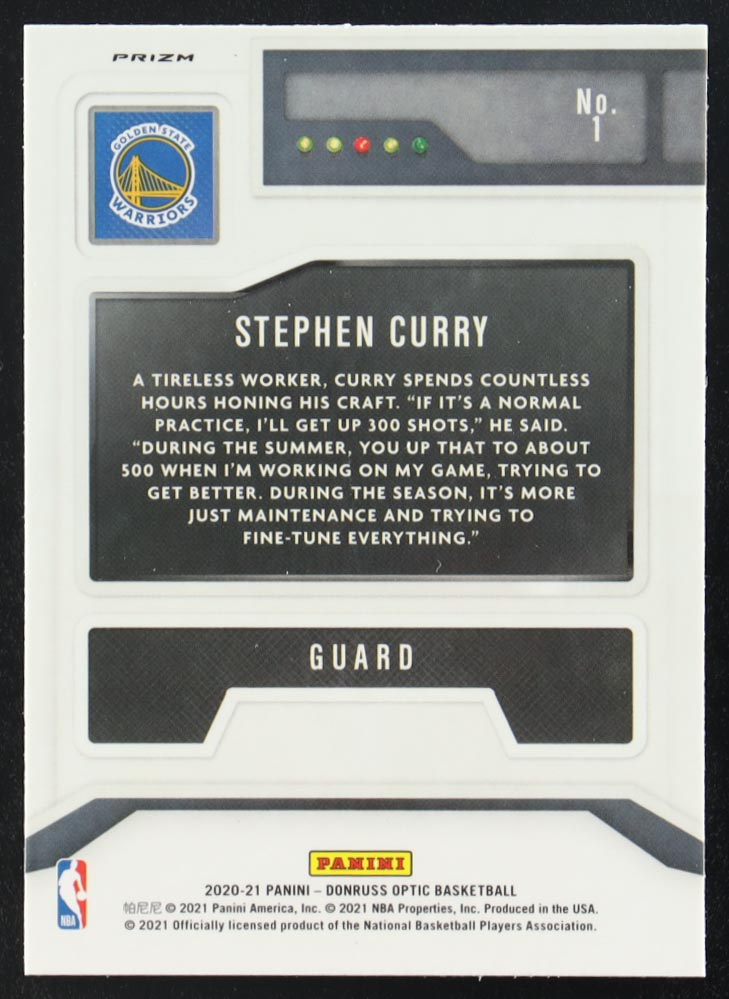 Stephen Curry 2020-21 Donruss Optic T-Minus 3...2...1... #1 at PristineAuction.com Stephen Curry 2020-21 Donruss Optic T-Minus 3...2...1... #1 at PristineAuction.com