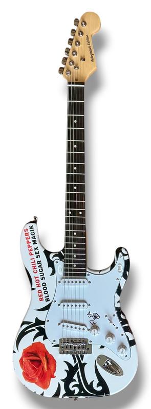 Red Hot Chili Peppers Set of (4) Custom Guitars Band-Signed by (4) with Anthony Kiedis, John Frusciante, Flea & Chad Smith (JSA & PSA) at PristineAuction.com Red Hot Chili Peppers Set of (4) Custom Guitars Band-Signed by (4) with Anthony Kiedis, John Frusciante, Flea & Chad Smith (JSA & PSA) at PristineAuction.com