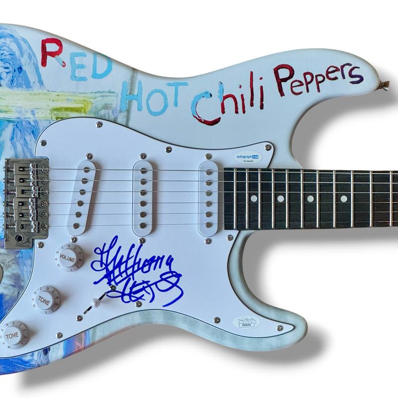Red Hot Chili Peppers Set of (4) Custom Guitars Band-Signed by (4) with Anthony Kiedis, John Frusciante, Flea & Chad Smith (JSA & PSA) at PristineAuction.com Red Hot Chili Peppers Set of (4) Custom Guitars Band-Signed by (4) with Anthony Kiedis, John Frusciante, Flea & Chad Smith (JSA & PSA) at PristineAuction.com