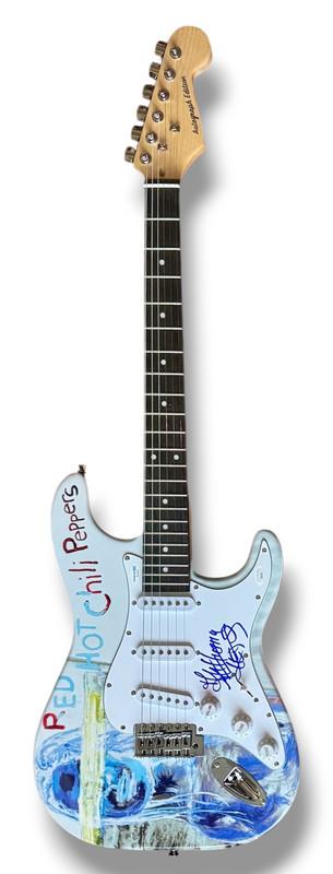 Red Hot Chili Peppers Set of (4) Custom Guitars Band-Signed by (4) with Anthony Kiedis, John Frusciante, Flea & Chad Smith (JSA & PSA) at PristineAuction.com Red Hot Chili Peppers Set of (4) Custom Guitars Band-Signed by (4) with Anthony Kiedis, John Frusciante, Flea & Chad Smith (JSA & PSA) at PristineAuction.com