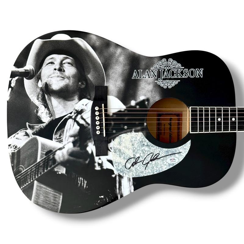 Alan Jackson Signed Custom Acoustic Guitar (PSA) at PristineAuction.com Alan Jackson Signed Custom Acoustic Guitar (PSA) at PristineAuction.com