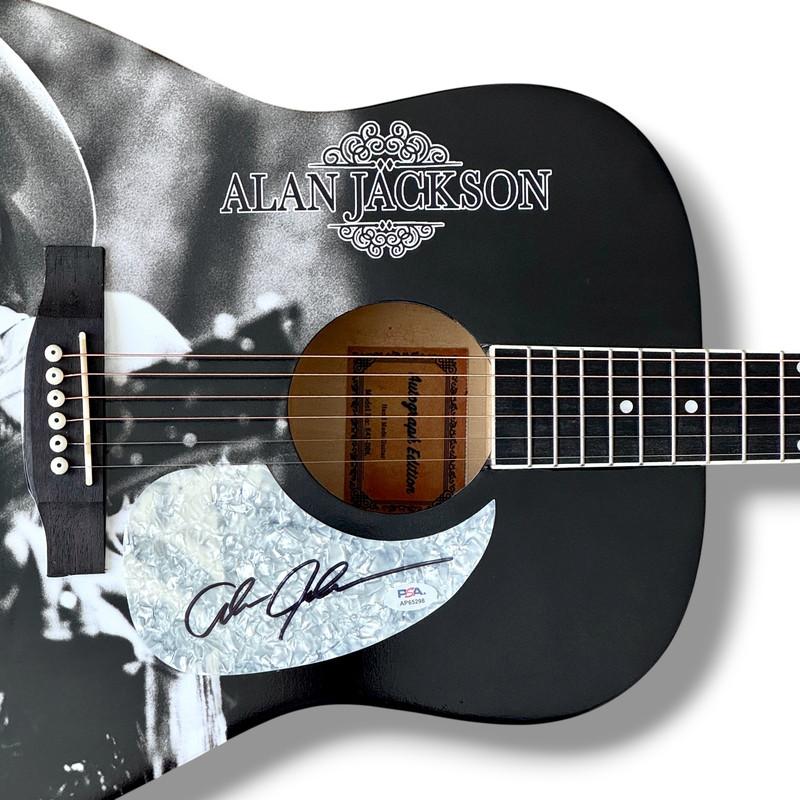 Alan Jackson Signed Custom Acoustic Guitar (PSA) at PristineAuction.com Alan Jackson Signed Custom Acoustic Guitar (PSA) at PristineAuction.com