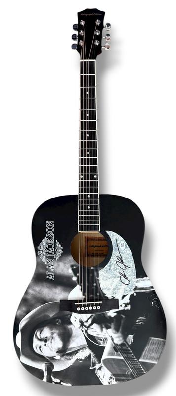 Alan Jackson Signed Custom Acoustic Guitar (PSA) at PristineAuction.com Alan Jackson Signed Custom Acoustic Guitar (PSA) at PristineAuction.com
