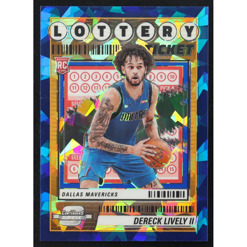 Dereck Lively II 2023-24 Panini Contenders Optic Lottery Ticket Blue Cracked Ice #1 RC #18/75 at PristineAuction.com