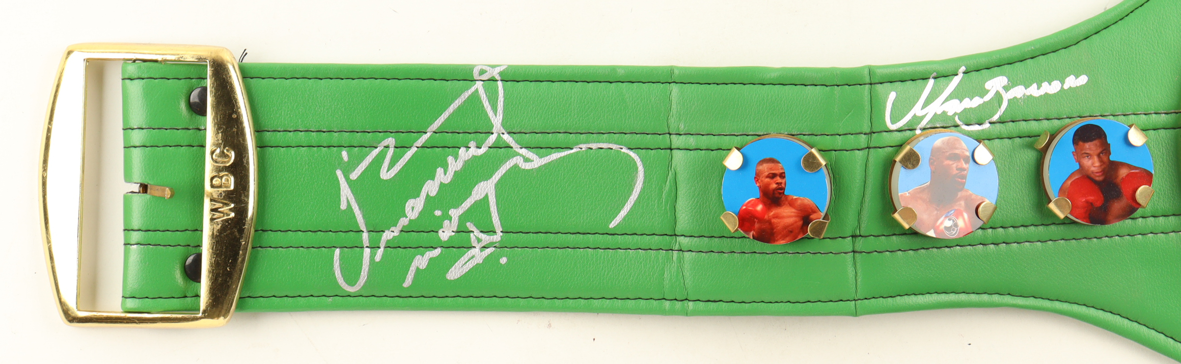 "The Kings of Mexico" WBC Full-Size Championship Belt Signed By (4) with Julio Cesar Chavez, Erik Morales, Marco Antonio Barrera, & Juan Manuel Marquez (Beckett & JSA) at PristineAuction.com "The Kings of Mexico" WBC Full-Size Championship Belt Signed By (4) with Julio Cesar Chavez, Erik Morales, Marco Antonio Barrera, & Juan Manuel Marquez (Beckett & JSA) at PristineAuction.com