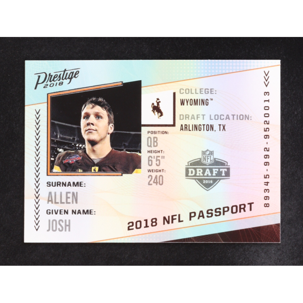 Josh Allen 2018 Prestige NFL Passport #5 RC at PristineAuction.com