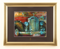 LeRoy Neiman "Rolls Royce" Custom Framed Print Display with Vintage Rolls Royce Pin at PristineAuction.com