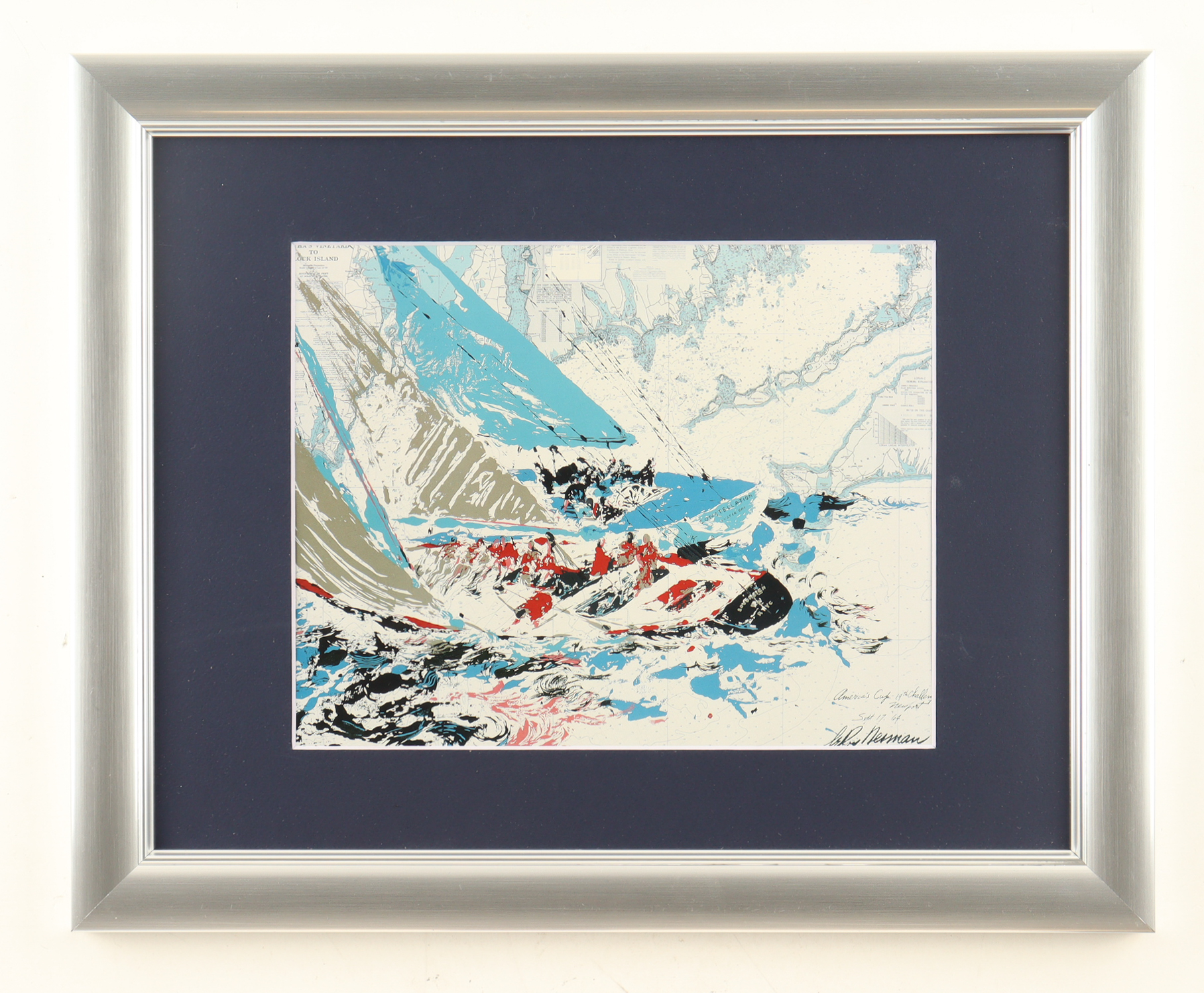 LeRoy Neiman "Martha's Vineyard Sailing" Custom Framed Art Print Display at PristineAuction.com LeRoy Neiman "Martha's Vineyard Sailing" Custom Framed Art Print Display at PristineAuction.com