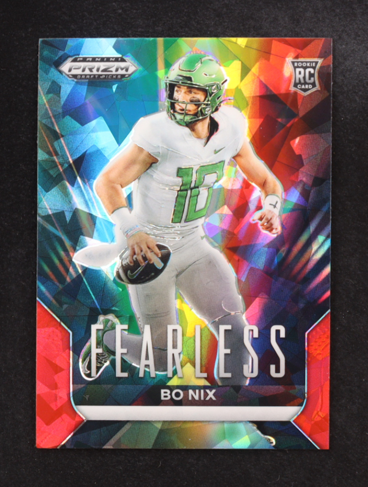 Bo Nix 2024 Panini Prizm Draft Picks Fearless Red Ice #3 RC