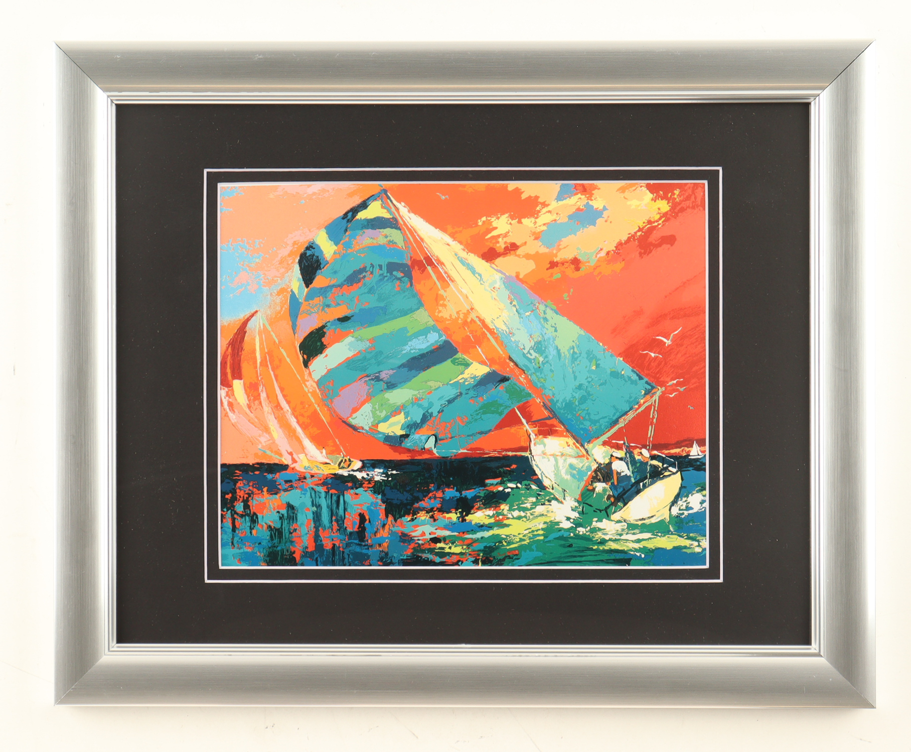LeRoy Neiman "Red Sailing" Custom Framed Art Print Display at PristineAuction.com LeRoy Neiman "Red Sailing" Custom Framed Art Print Display at PristineAuction.com