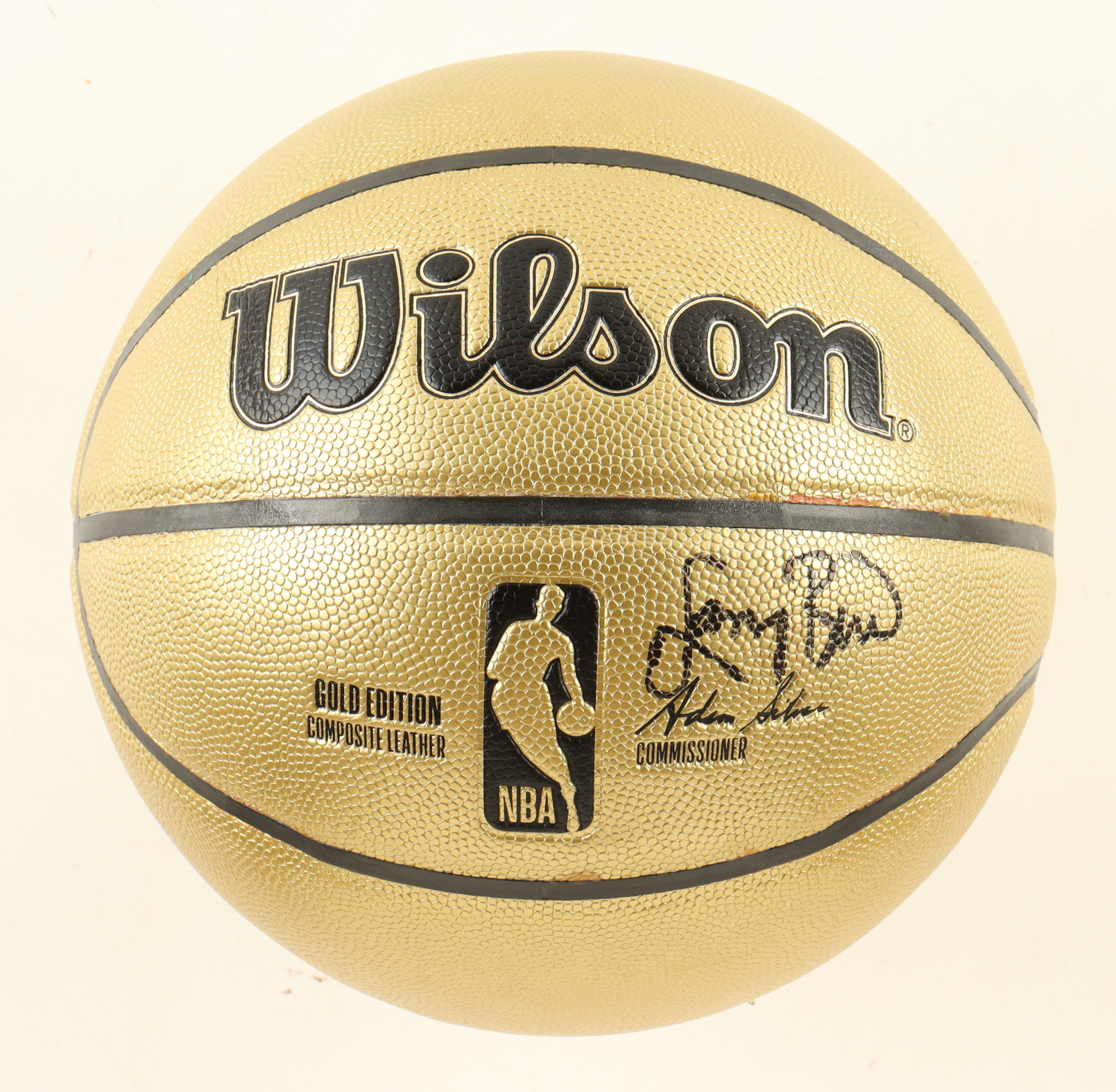 Larry Bird Signed NBA Gold Edition Basketball With Display Stand (PSA) at PristineAuction.com Larry Bird Signed NBA Gold Edition Basketball With Display Stand (PSA) at PristineAuction.com