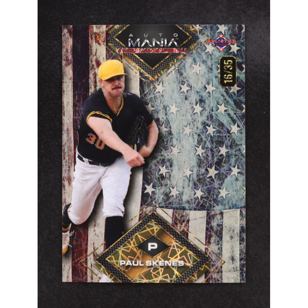 Paul Skenes 2024 Wild Card Automania American Baseball Lazers Vintage Flag #AMADPS2 #16/35 RC at PristineAuction.com