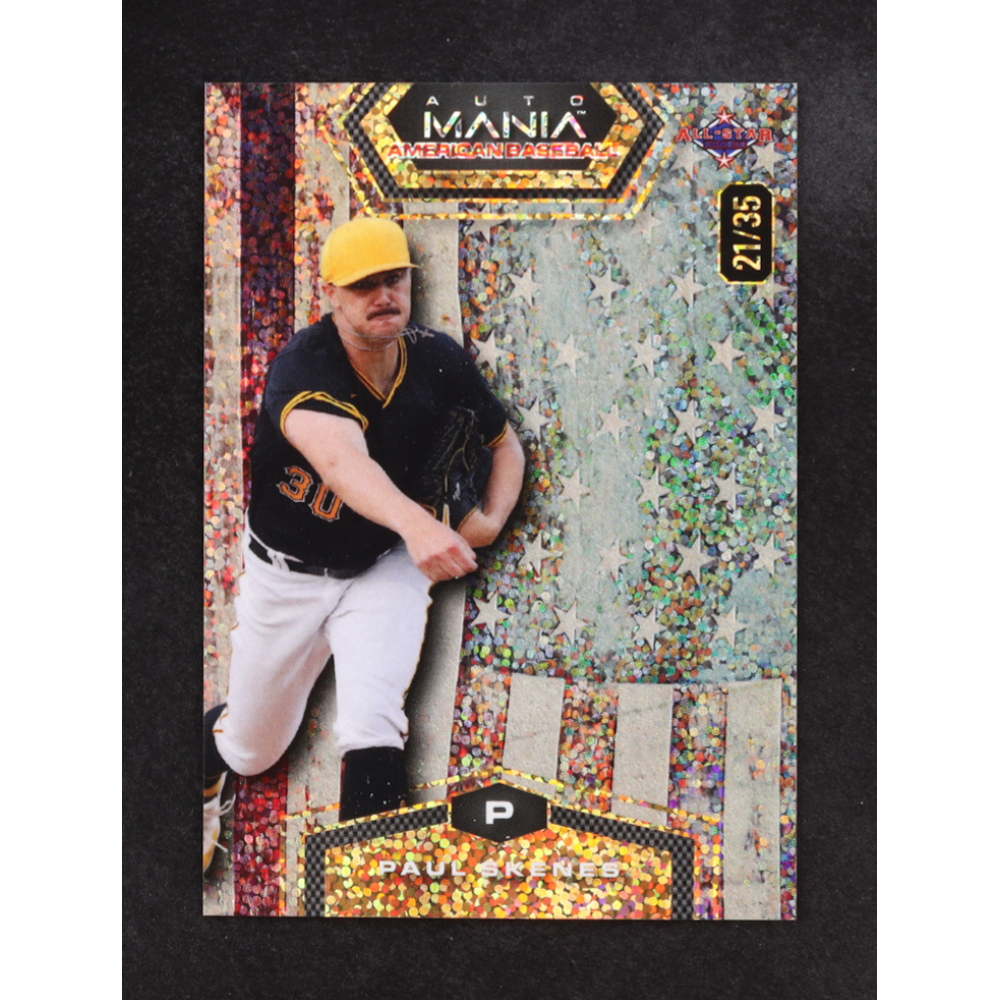 Paul Skenes 2024 Wild Card Automania American Baseball Sparkles Vintage Flag #AMAHPS2 #21/35 RC at PristineAuction.com
