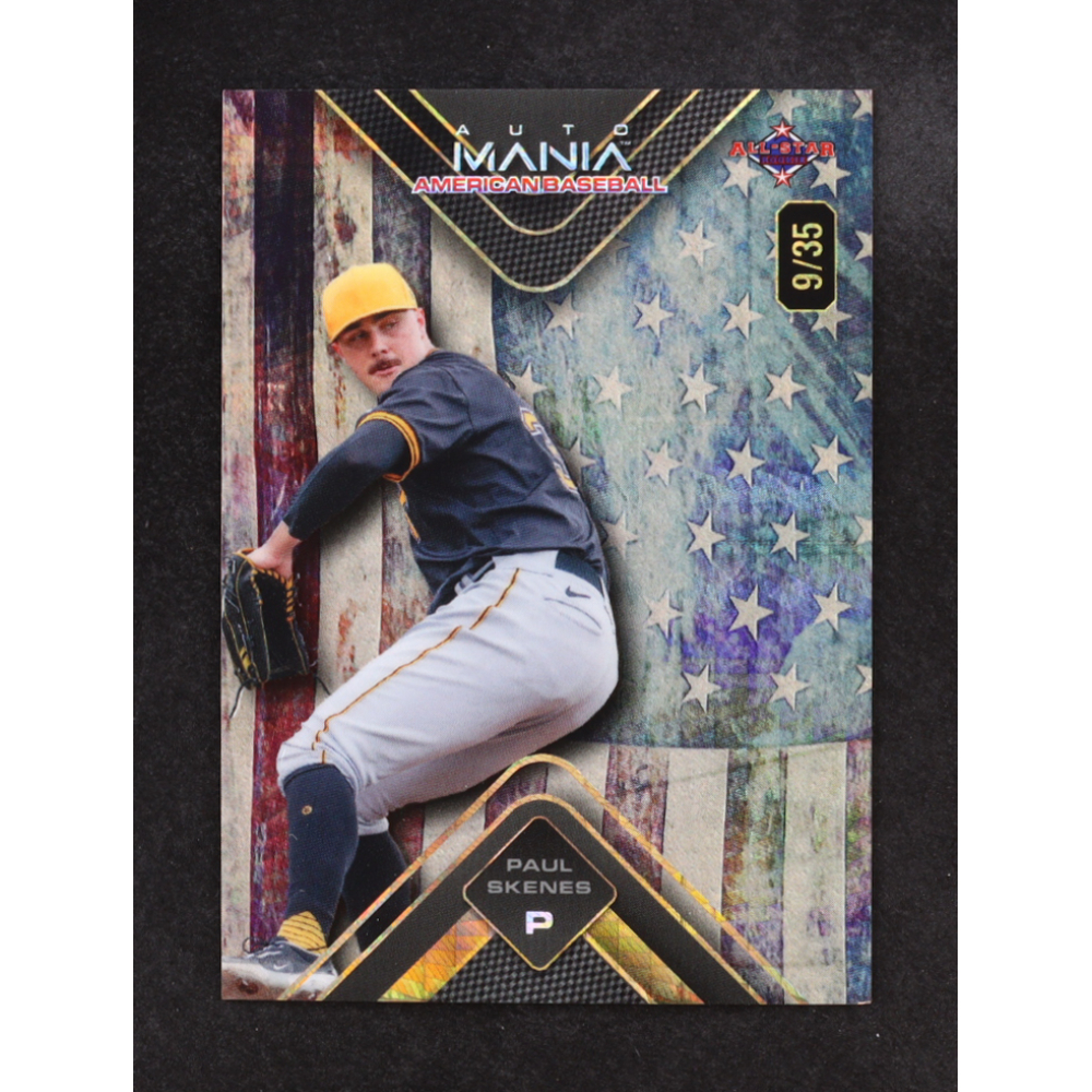 Paul Skenes 2024 Wild Card Automania American Baseball Pulsar Vintage Flag #AMATPS3 #9/35 RC at PristineAuction.com