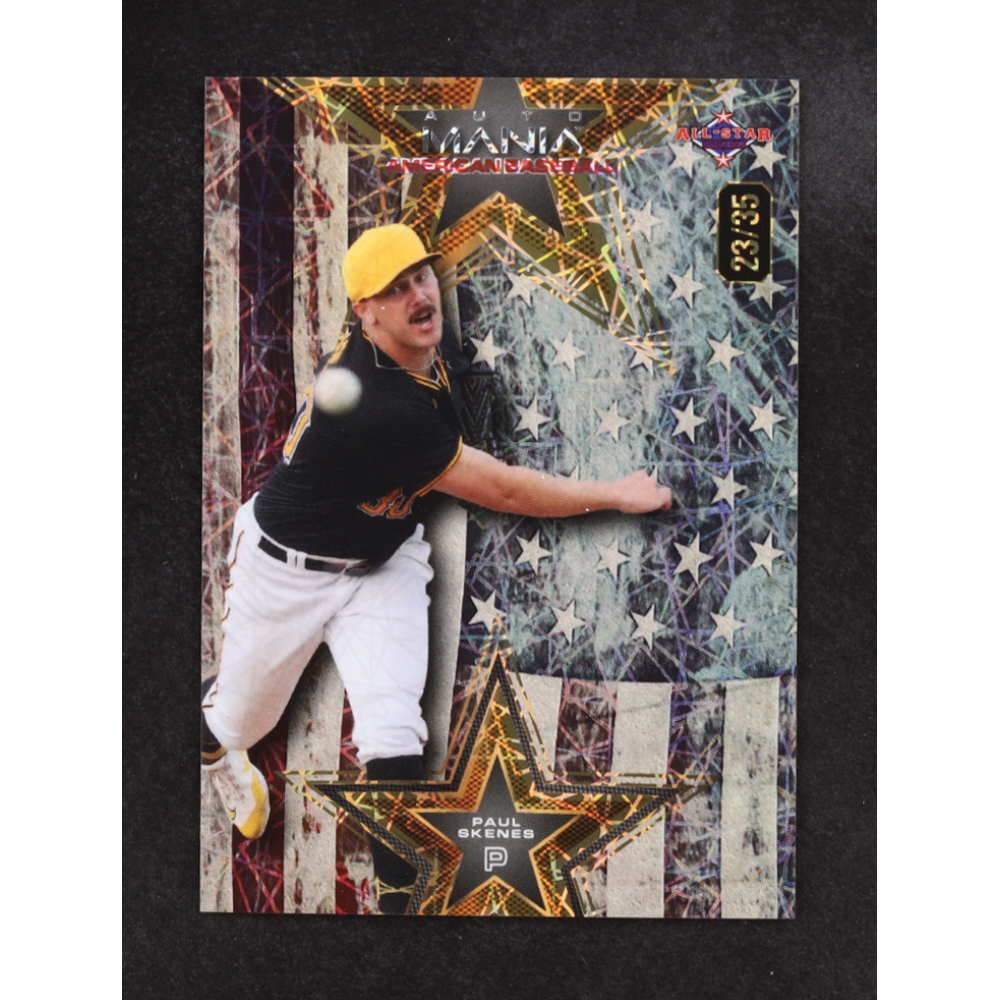 Paul Skenes 2024 Wild Card Automania American Baseball Lazers Vintage Flag #AMASPS2 #23/35 RC at PristineAuction.com