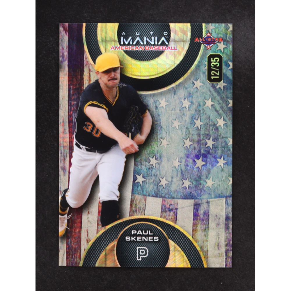 Paul Skenes 2024 Wild Card Automania American Baseball Pulsar Vintage Flag #AMACPS2 #12/35 RC at PristineAuction.com