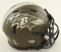 Terrell Suggs Signed Ravens Salute To Service Alternate Speed Mini Helmet (Schwartz) at PristineAuction.com