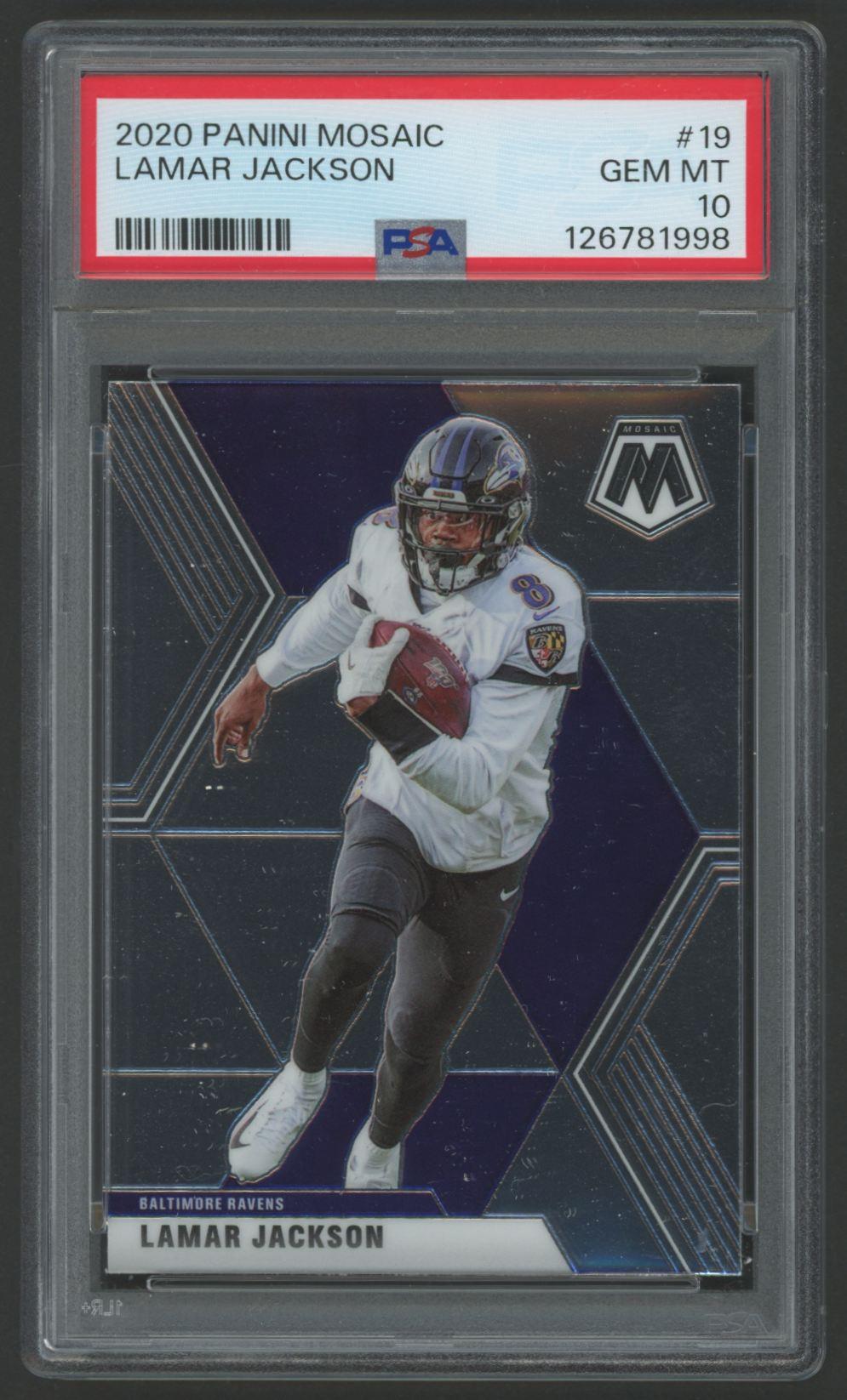 Lamar Jackson 2020 Panini Mosaic #19 (PSA 10) at PristineAuction.com Lamar Jackson 2020 Panini Mosaic #19 (PSA 10) at PristineAuction.com