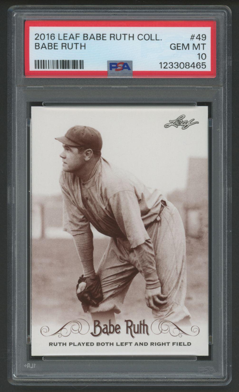 Babe Ruth 2016 Leaf Babe Ruth Collection #49 (PSA 10) at PristineAuction.com Babe Ruth 2016 Leaf Babe Ruth Collection #49 (PSA 10) at PristineAuction.com